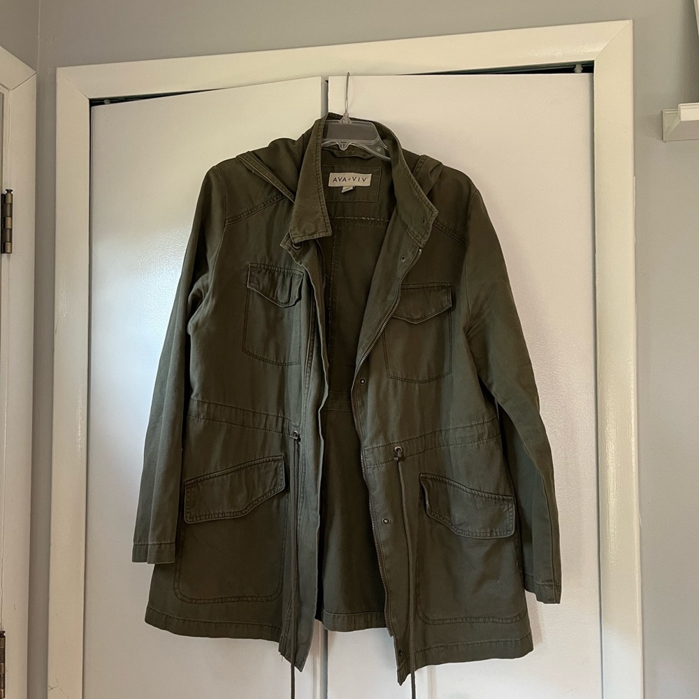 Ava & Viv green utility jacket size x
